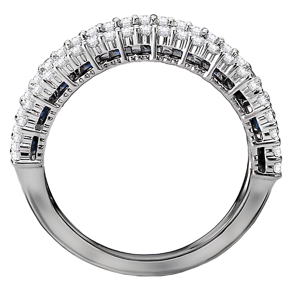 Ladies Fashion Diamond and Sapphire Ring