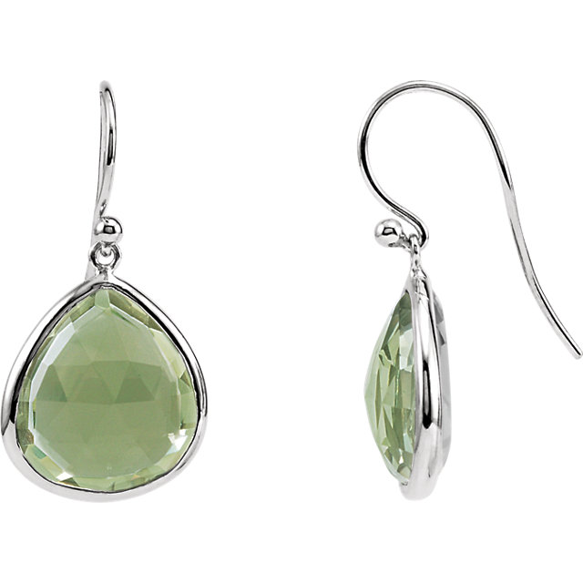 Sterling Silver Green Quartz Earrings