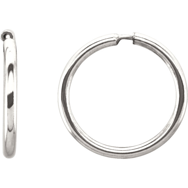 Sterling Silver 13mm Endless Hoop Tube Earrings
