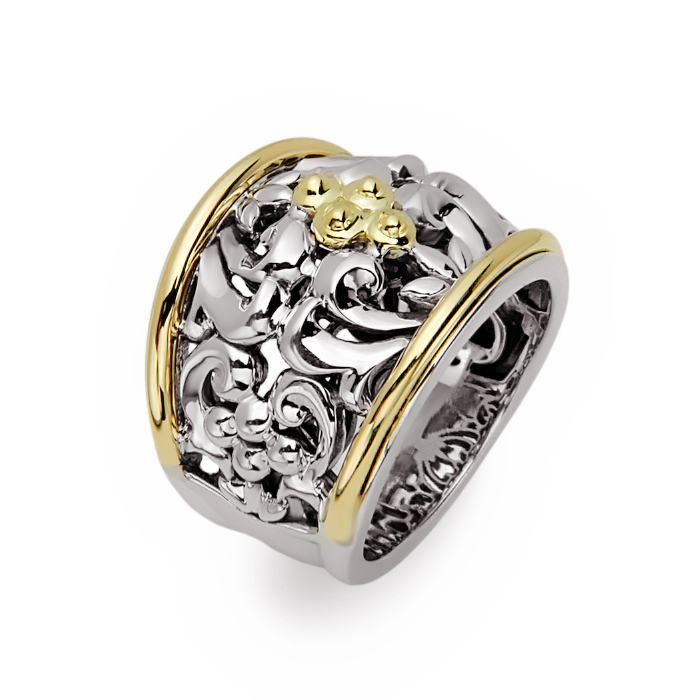 Sterling Silver & 18Kg Ring