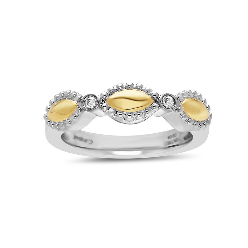 Sterling Silver & 18Ky Single Band Ring