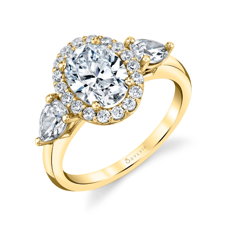 Three Stone Oval Engagement Ring - Lilliana