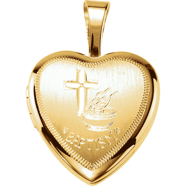 Sterling Silver Baptism Heart Locket