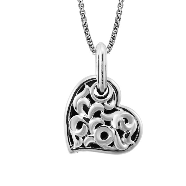 Sterling Silver Large Love Heart Pendant 19Mm ( Charm