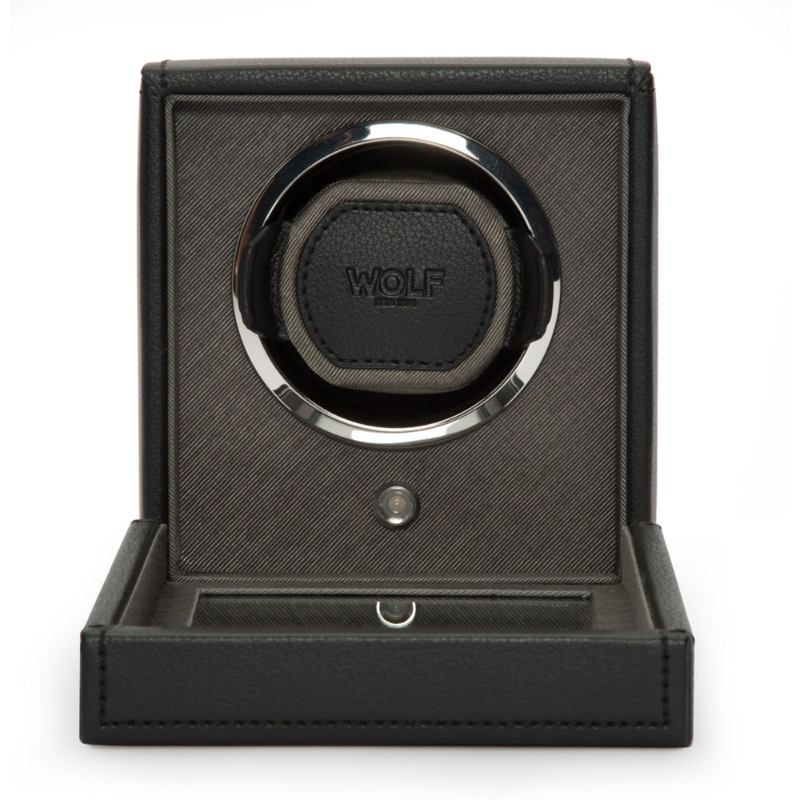 Wolf 1834 Cub Single Watch Winder with Cover, Black