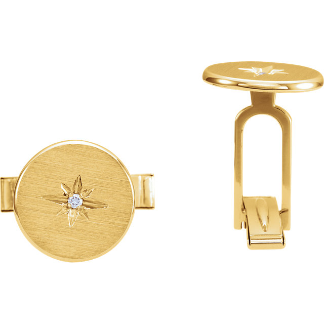 14K Yellow .03 CTW Diamond Starburst Men
