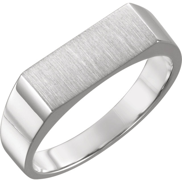 14K White 15x6mm Men