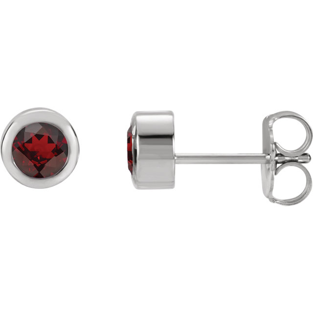 14K White Mozambique Garnet Earrings