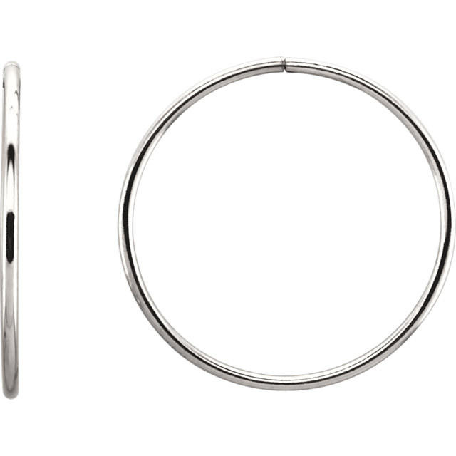 Sterling Silver 35mm Endless Hoop Tube Earrings