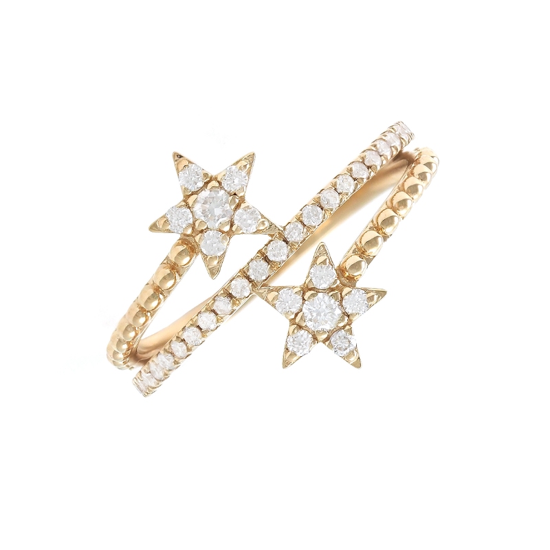 DIAMOND STAR FASHION RING (14KYG)