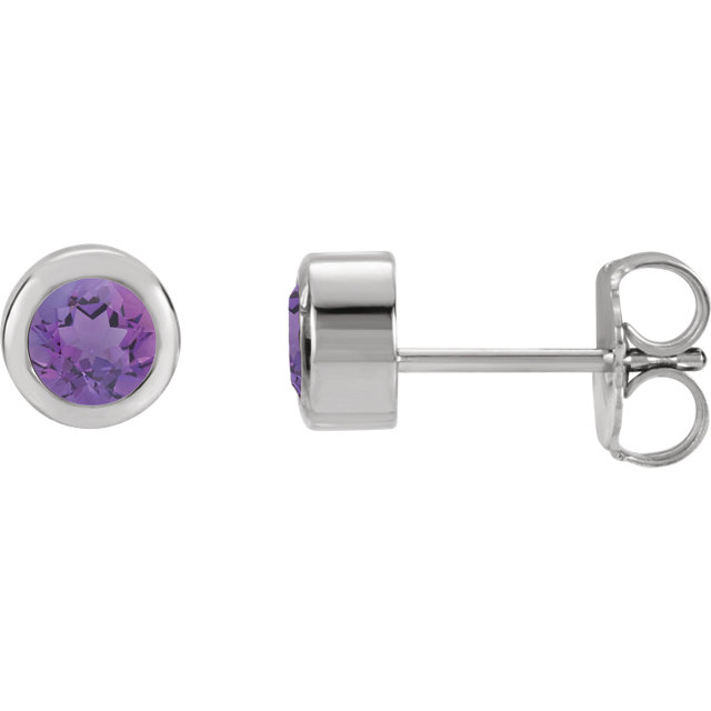 Sterling Silver Imitation Amethyst Earrings