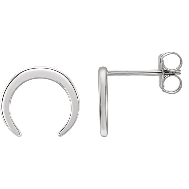 Sterling Silver Crescent Earrings