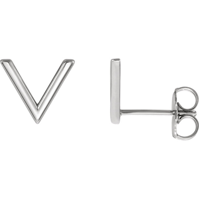 Sterling Silver "V" Earrings