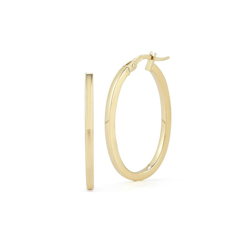 18K YELLOW GOLD PERFECT SMALL HOOP EARRINGS. 