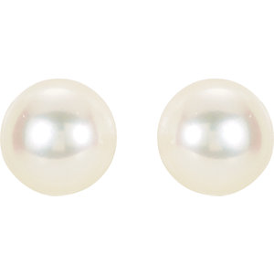 14K Yellow 6.5-7mm Panache&trade; Freshwater Cultured Pearl Earrings