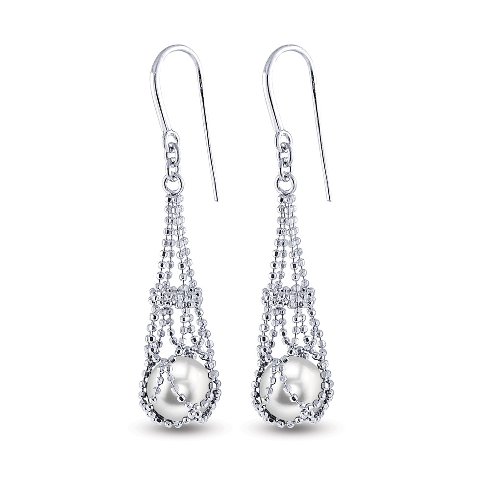 Windsor Pearl Earrings and diamond earrings