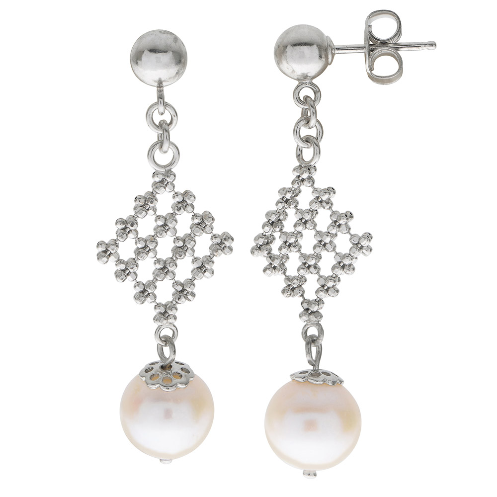 Fresh Water Pearl Elegant Lace Earrings
