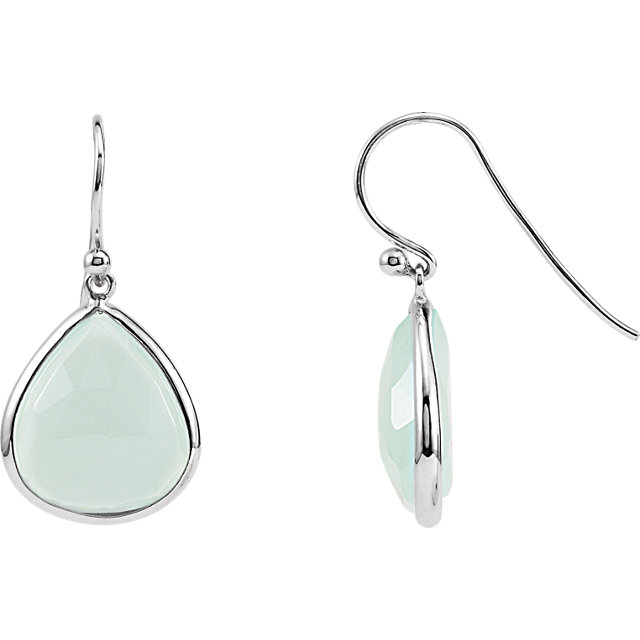 Sterling Silver Aqua Chalcedony Earrings
