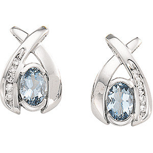 Aquamarine & Diamond Earrings
