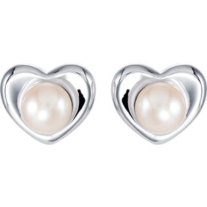 Freshwater Cultured Pearl Heart Earrings