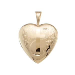 Sterling Silver Heart Locket with Cross