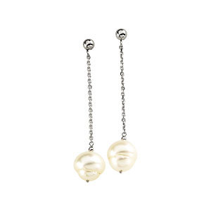 14K Yellow 9-11mm Freshwater Cultured Pearl Dangle Earrings