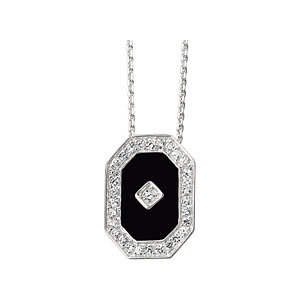Onyx & Cubic Zirconia Necklace
