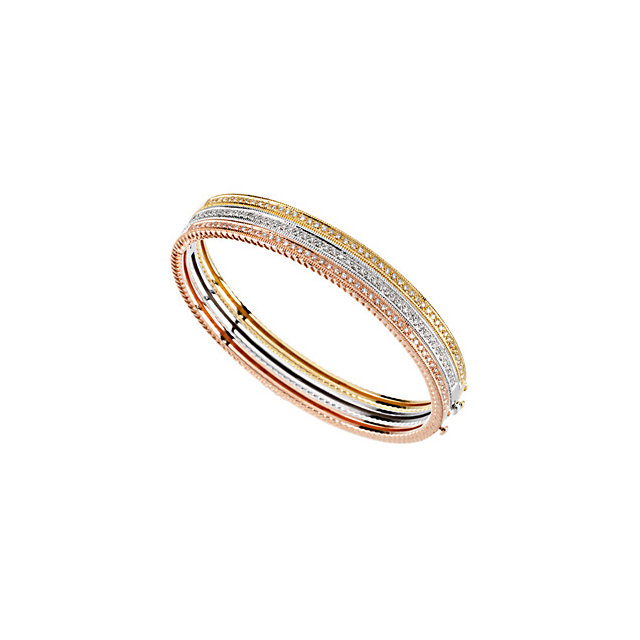 14kt Yellow 1/3 CTW Diamond Bangle Bracelet