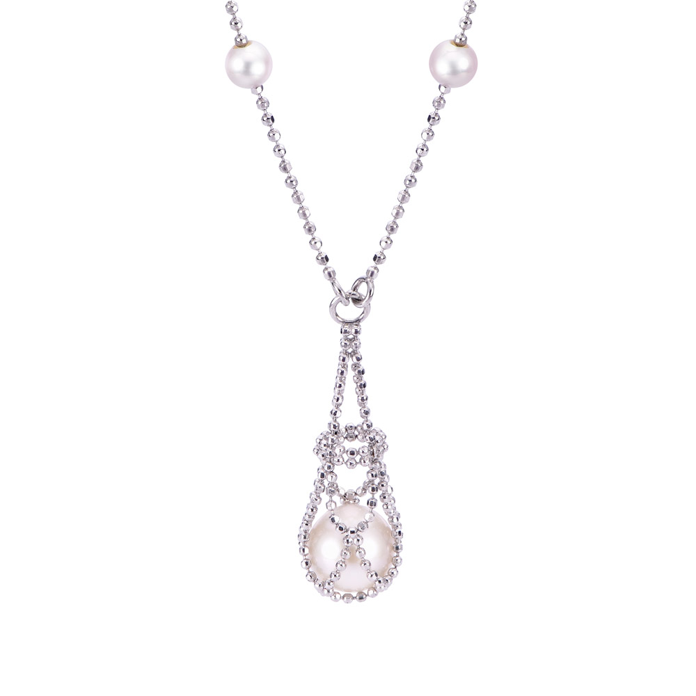 Fresh Water Pearl Lace Drop Necklace