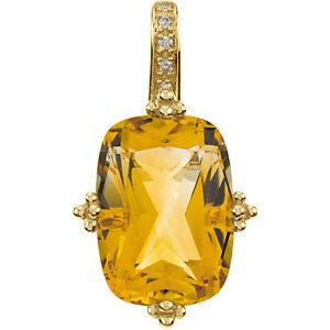 Citrine & Diamond Pendant