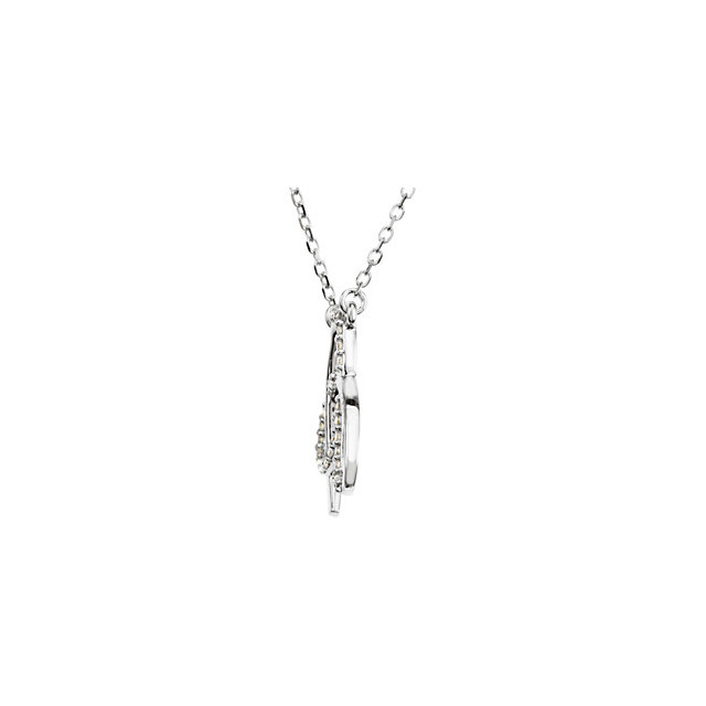 Sterling Silver Letter "A" 1/8 CTW Diamond Initial 16" Necklace