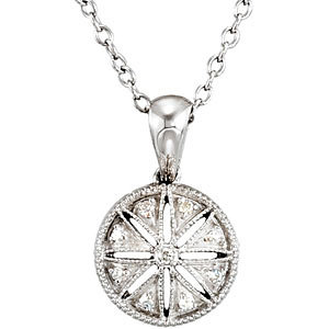 Sterling Silver .05 CTW Diamond 18" Necklace