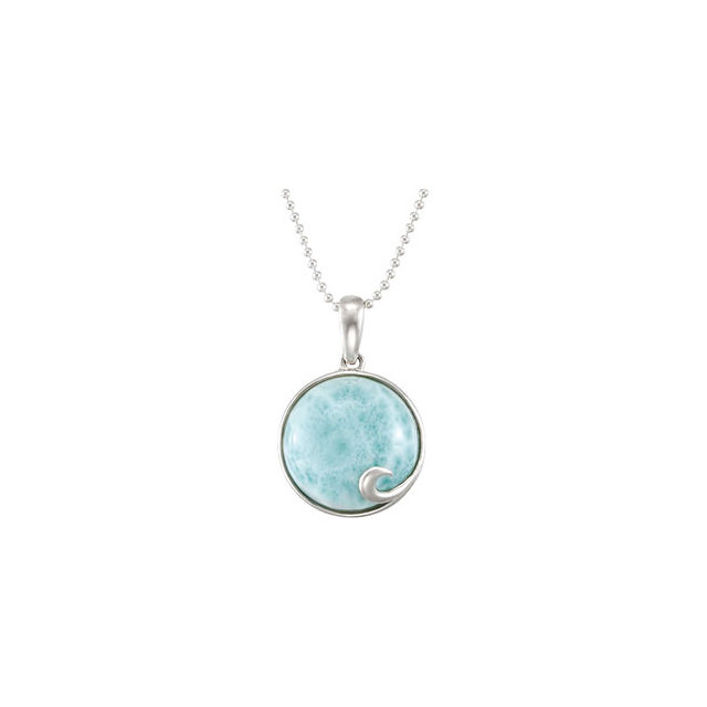 Sterling Silver Larimar Cabochon Pendant