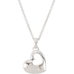 14K Rose Gold-Plated Sterling Silver.01 CTW Diamond 18" Necklace