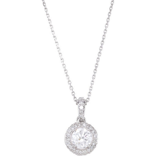14K White 1/2 CTW Diamond 18" Necklace