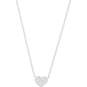 Sterling Silver 1/10 CTW Diamond Heart 18" Necklace