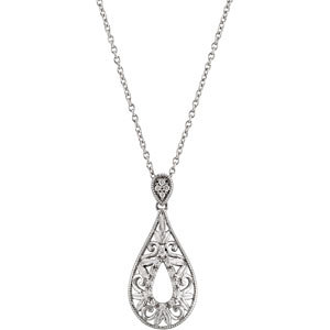 Sterling Silver 1/10 CTW Diamond 18" Necklace