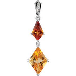 Madeira Citrine, Citrine & Diamond Pendant