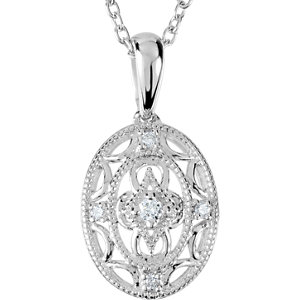 Sterling Silver .05 CTW Diamond 18" Necklace