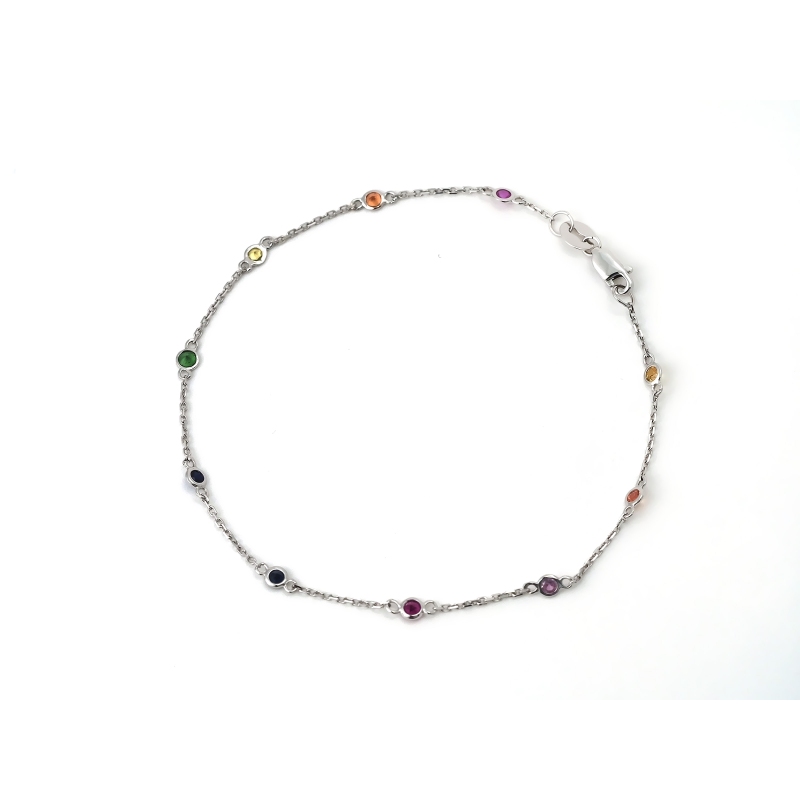 MULTI GEM BRACELET (WG)