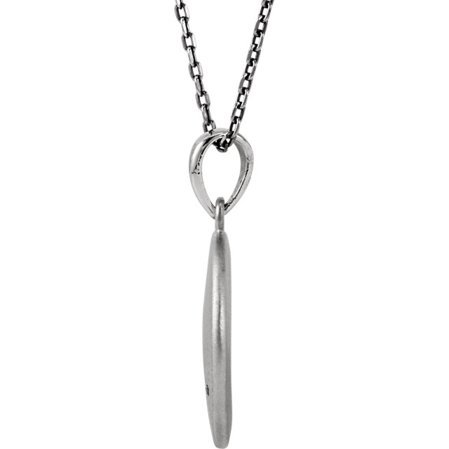Sterling Silver .005 CTW Diamond Letter "C" Initial Disc 18" Necklace