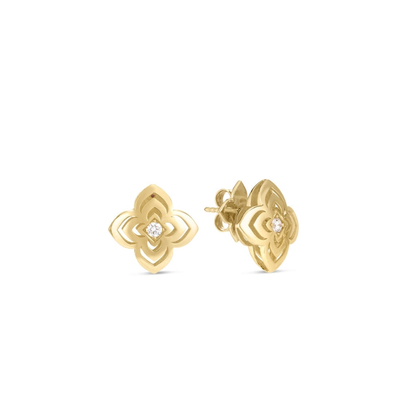 Roberto Coin 18k Yellow Gold Diamond Palazzo Ducale earrings .09ctw. 