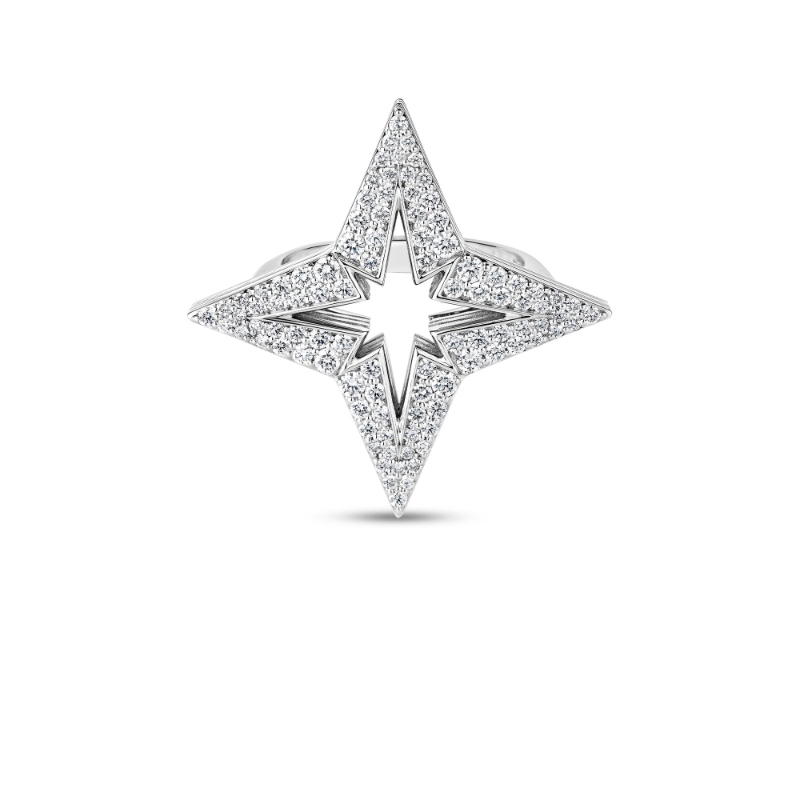 ROBERTO COIN DIAMOND STARDUST RING MEDIUM DIA-0.65. 