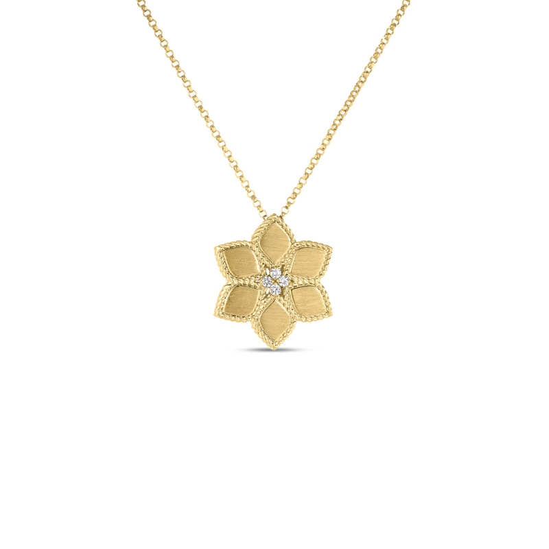 Roberto Coin 18k Yellow Gold Diamond Vernazza Necklace .04ctw. 
