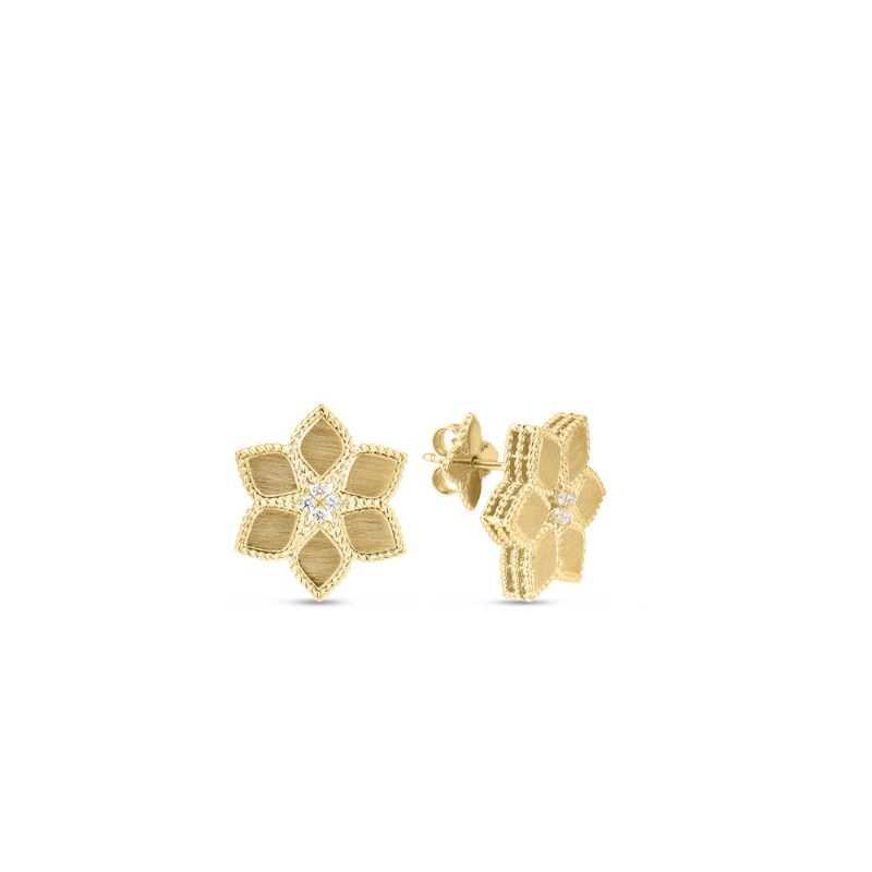 Roberto Coin 18K Yellow Gold Vernazza Earrings .08ctw. 
