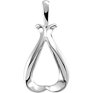 14K White Freeform Pendant
