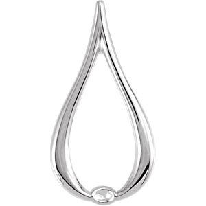 14K White Freeform Pendant