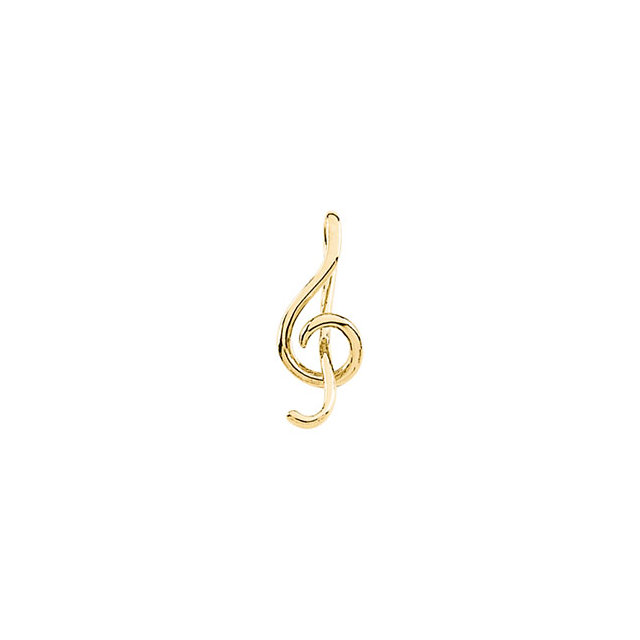 14K Yellow Treble Clef Pendant