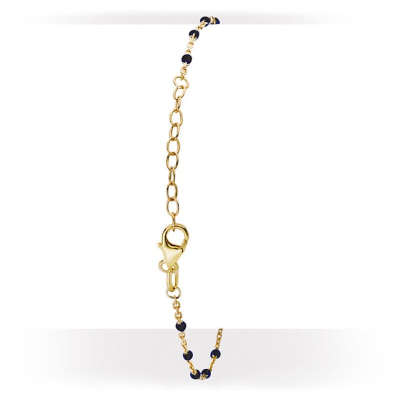 Italian Gold Plated Black Enamel Bracelet