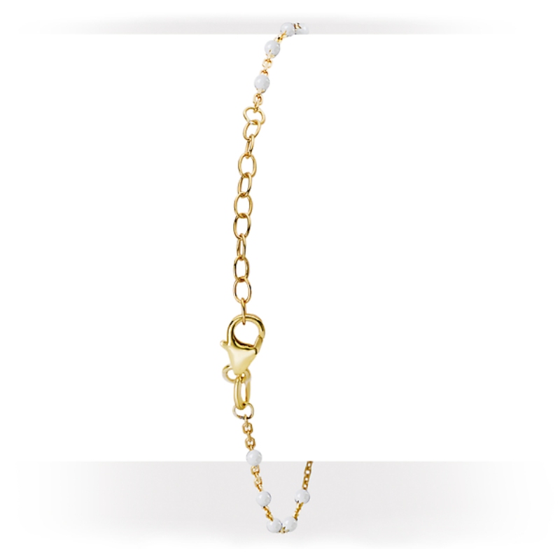 Italian Gold Plated White Enamel Bracelet